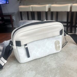 Coach White and Black Crossbody or Shoulder Bag